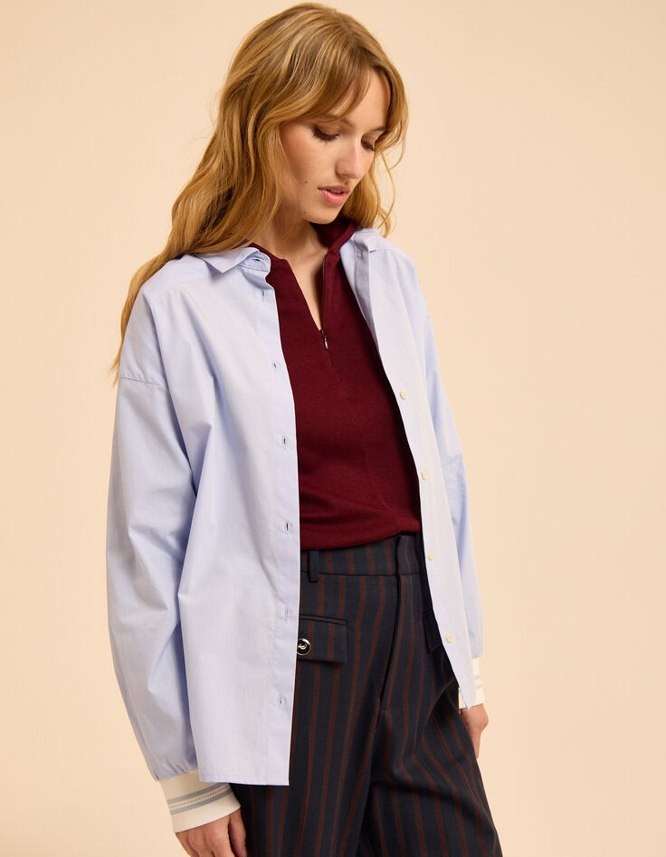 I.Code blue long-sleeved shirt with ribbed trim-1 I.Code blue long-sleeved shirt with ribbed trim-1