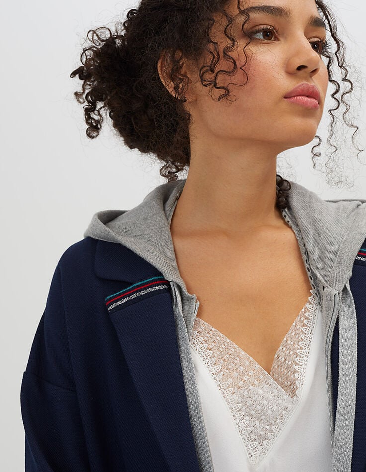 I.Code navy coat, striped braiding-4 I.Code navy coat, striped braiding-4