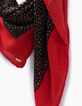 Schal Karneolrot, Schwaz und Gelb mit Herzprint I.Code-3
