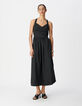 Damesjurk chique zwarte tafzijde strapless-1