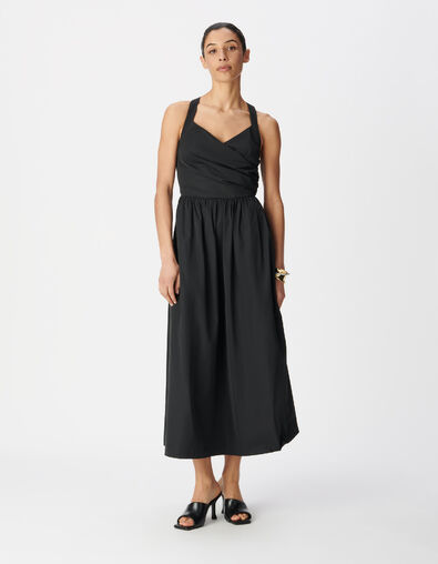 Damesjurk chique zwarte tafzijde strapless - IKKS