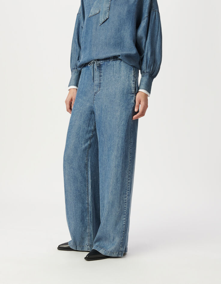 Blaue Damenjogpant mit Gummizug am Bund DANA-2