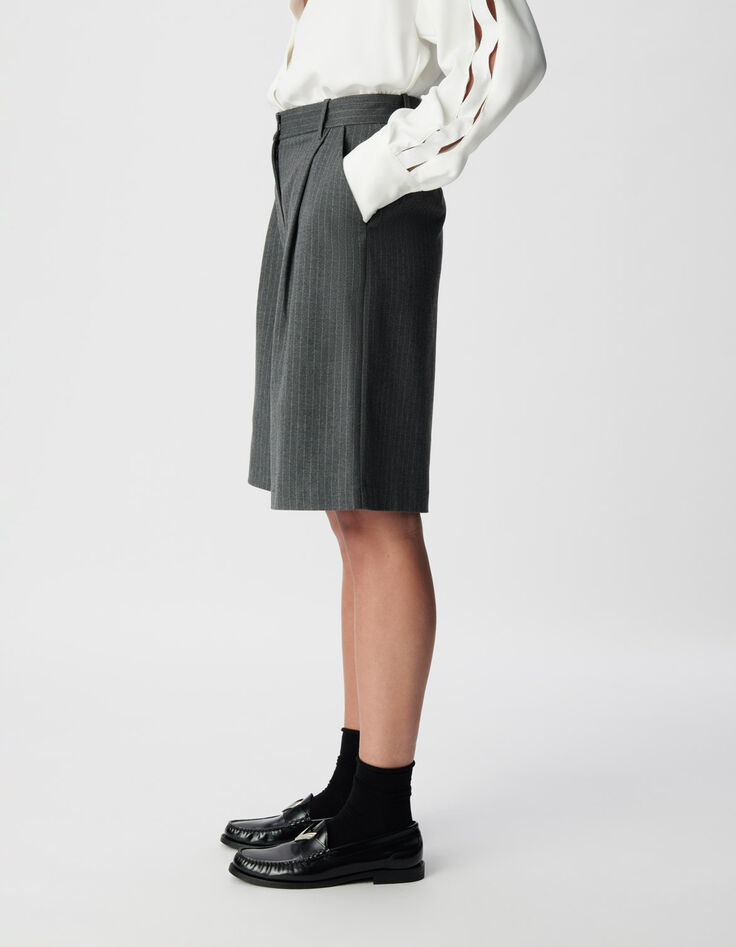Grau gestreifte Tennis-Bermudas f&uuml;r Damen-3