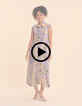 Robe chemise longue parme imprimé perroquets I.Code-2