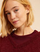 Jersey cuello V burdeos punto MARINE I.Code-4