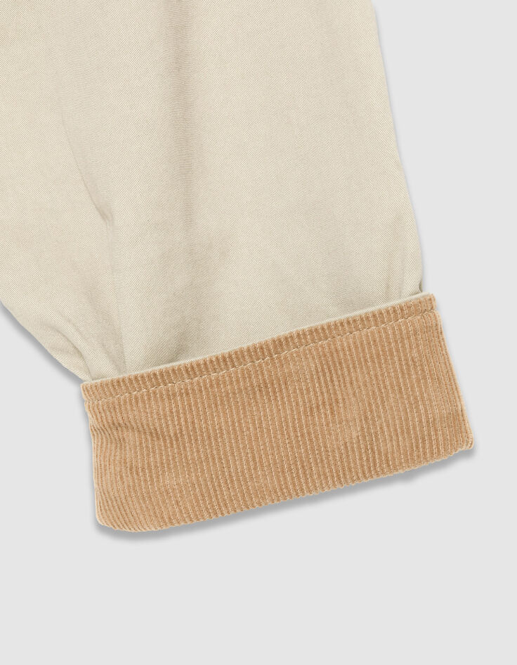 Beigefarbene Jacke in &Uuml;bergr&ouml;&szlig;e mit Samt-Details f&uuml;r Damen-8