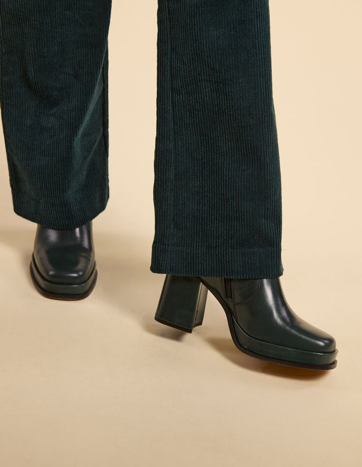 I.Code night green leather boots-6