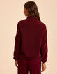 I.Code burgundy striped sherpa sweatshirt-3