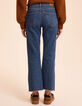 Flared blue cropped jeans fringed bottoms I.Code-5