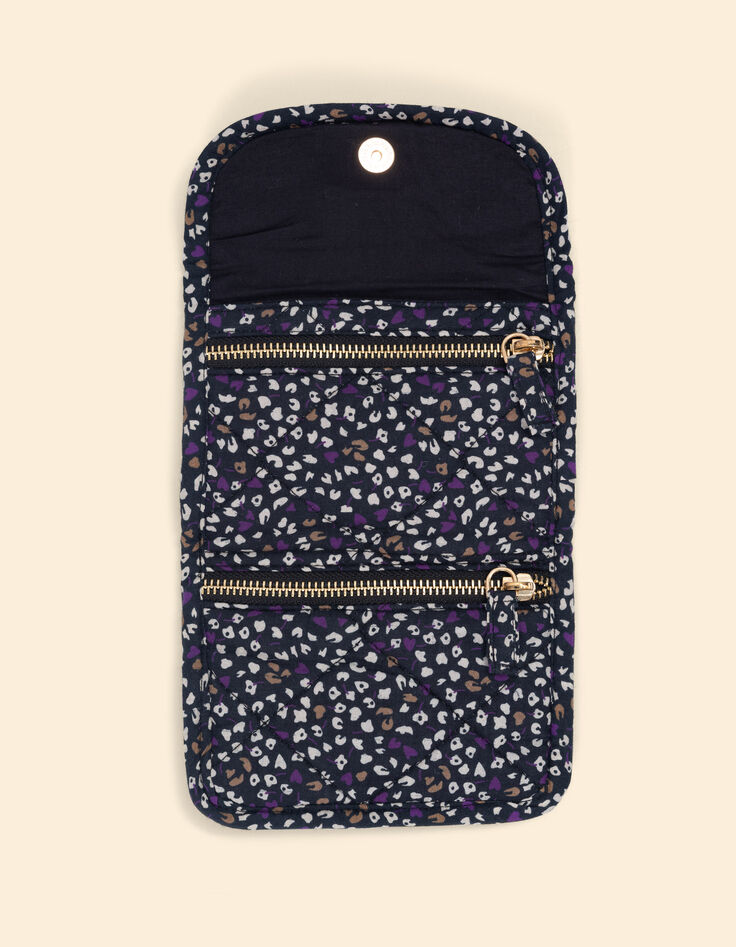 Clutch estampado floral micro leo morado I.Code-3