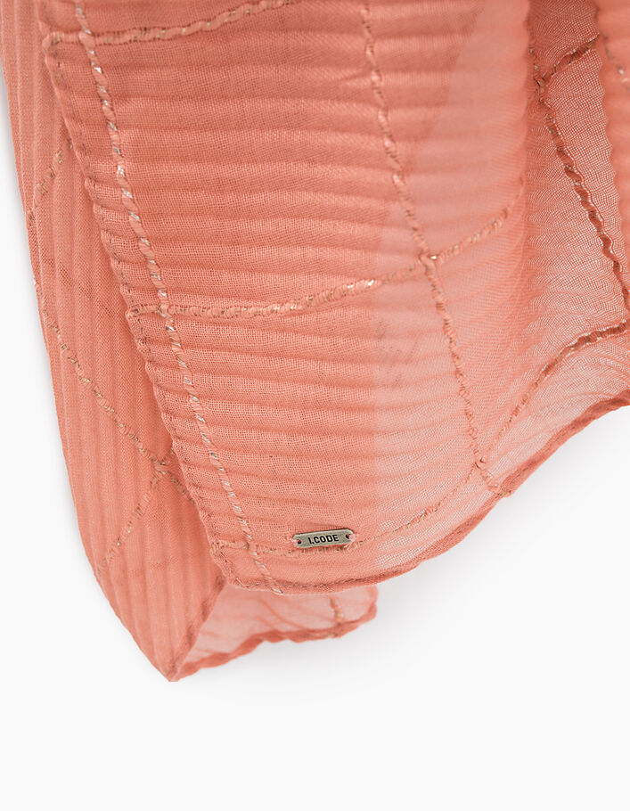 Roze plissé-sjaal met ruiten I.Code - I.CODE