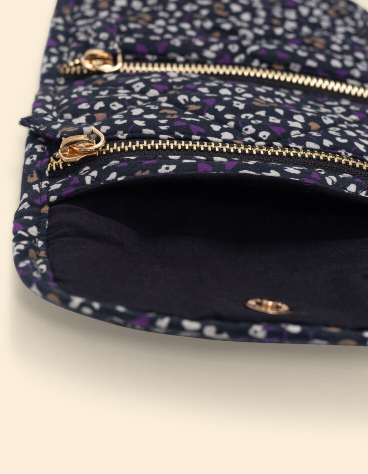 Clutch estampado floral micro leo morado I.Code-5 Clutch estampado floral micro leo morado I.Code-5