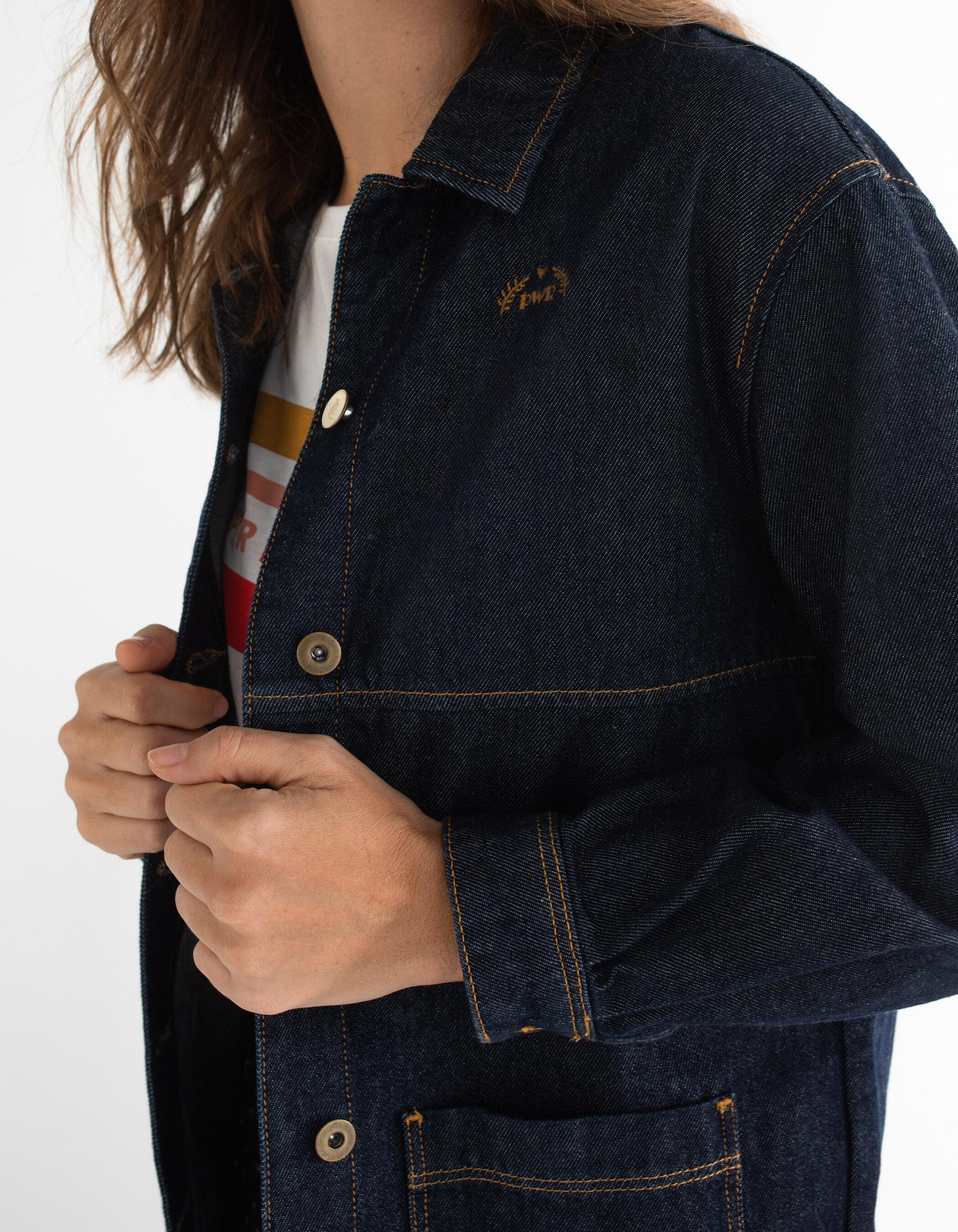 Veste en jean brut avec maxi poches I.Code