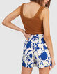 Short imprim&eacute; maxi floral bleu I.Code -3