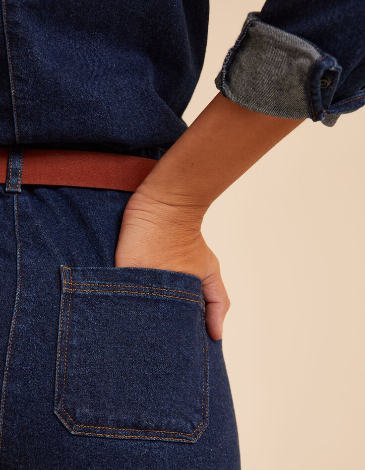I.Code blue denim jumpsuit-9