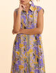 Robe chemise longue parme imprim&eacute; perroquets I.Code-2