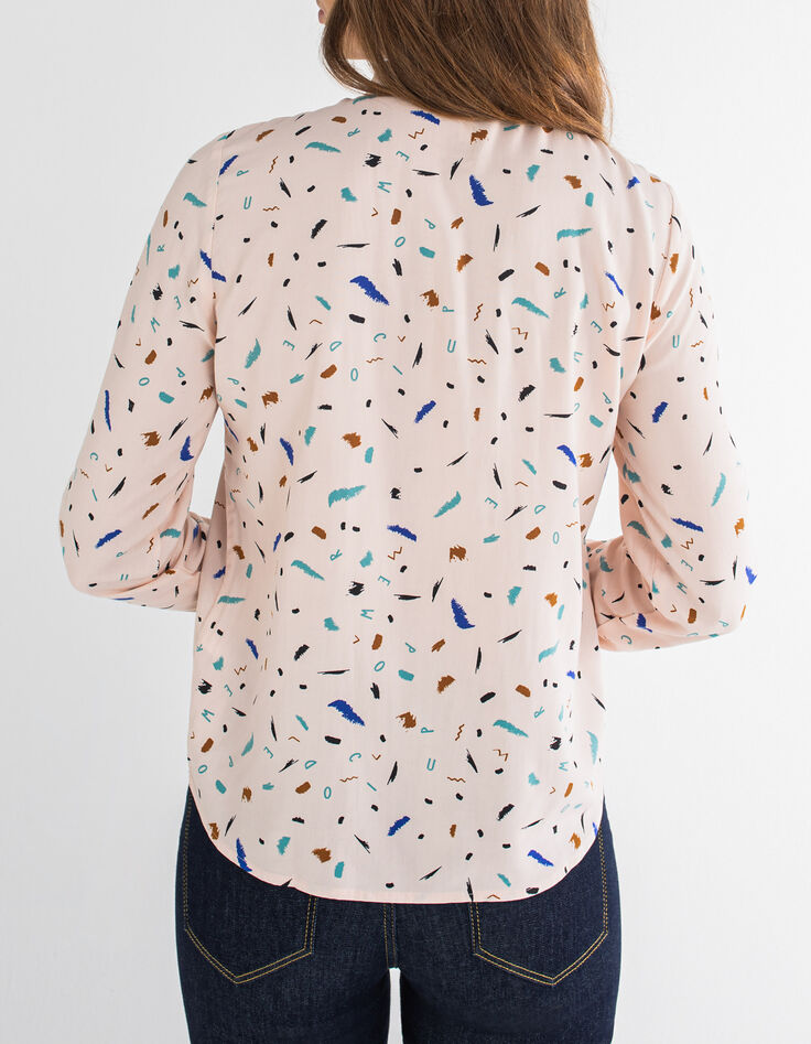Pinke Bluse mit verspieltem Fleckenprint I.Code-3 Pinke Bluse mit verspieltem Fleckenprint I.Code-3