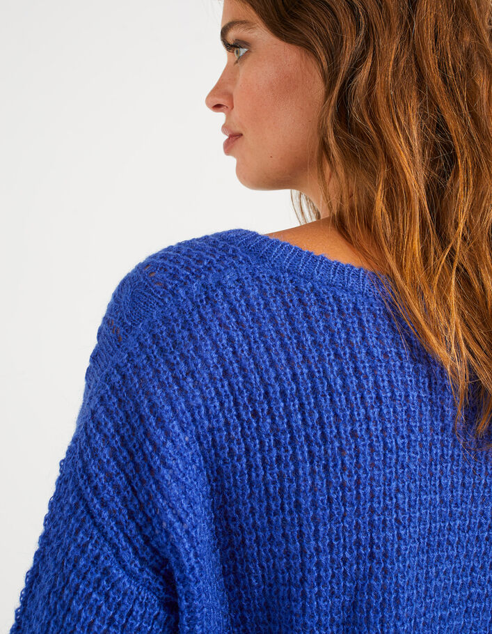 I.Code electric blue mohair blend knit sweater - I.CODE