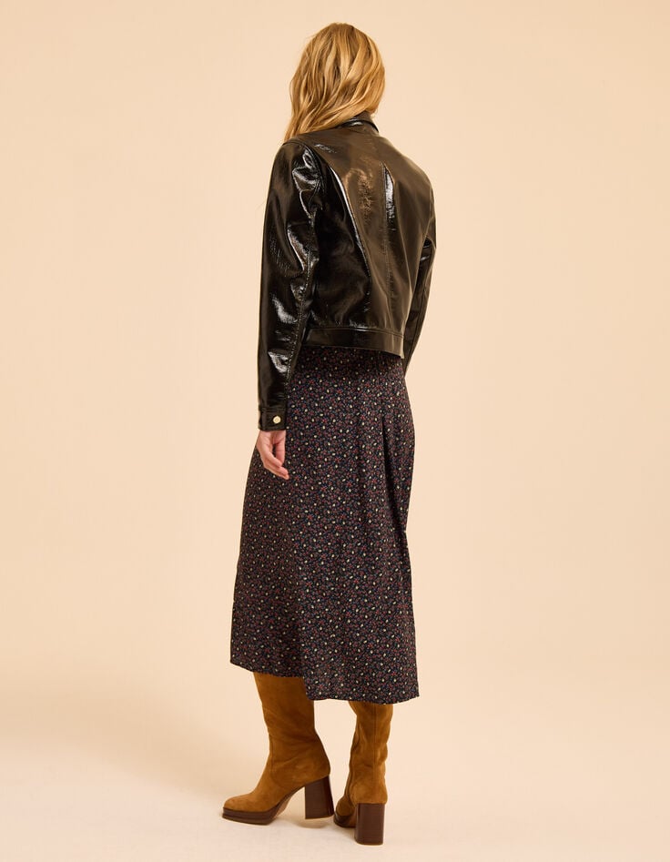 Kurze schwarze Jacke Vinyl I.Code-4 Kurze schwarze Jacke Vinyl I.Code-4