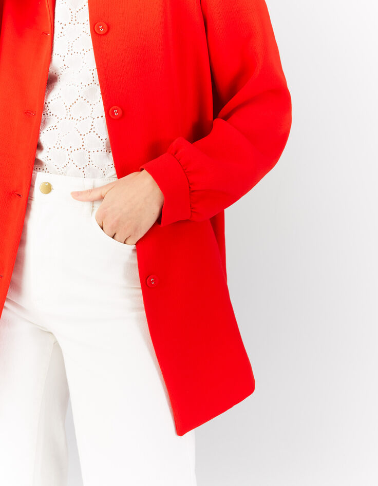 I.Code cherry non-lined coat-5