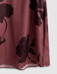 Burgunderfarbenes gebl&uuml;mtes Maxi-Midikleid f&uuml;r Damen-9