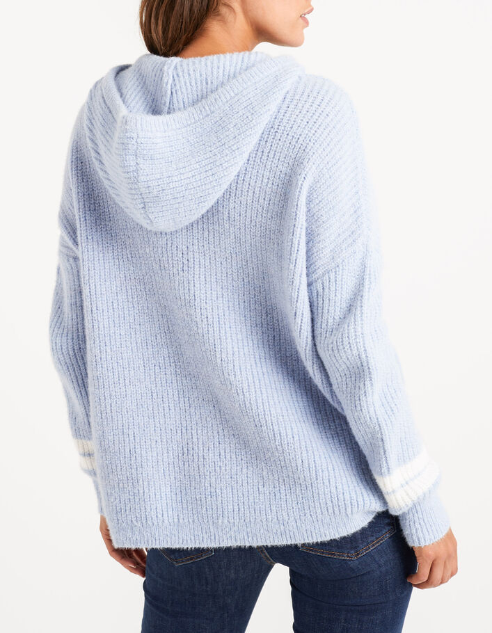 I.Code ice blue knit hooded sweater - I.CODE