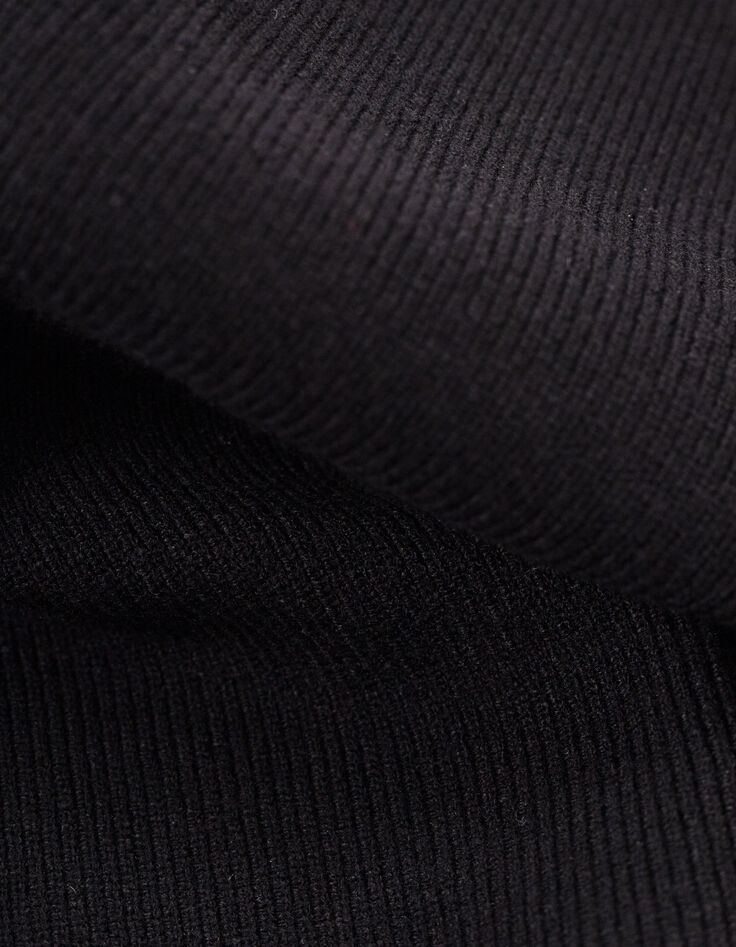 I.Code black knit polo collar cardigan-8