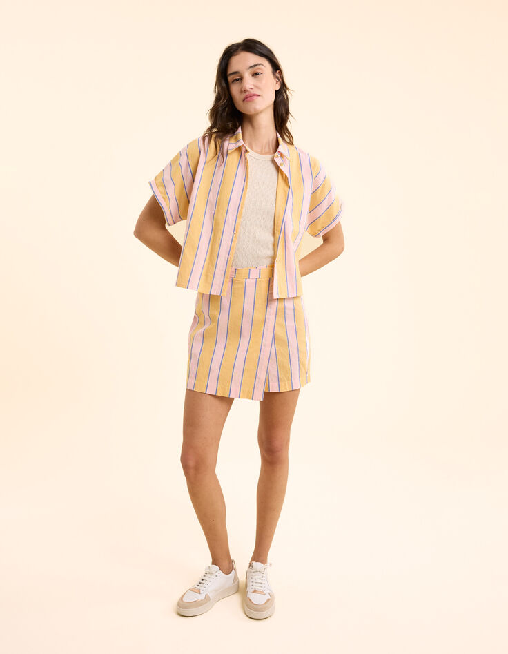 Camisa manga corta amarilla rayas I.Code-3