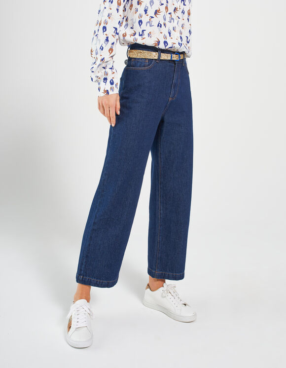 Authentisch dunkelblaue Flare-Jeans I.Code