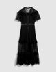 Schwarzes Maxikleid aus Spitze f&uuml;r Damen-6