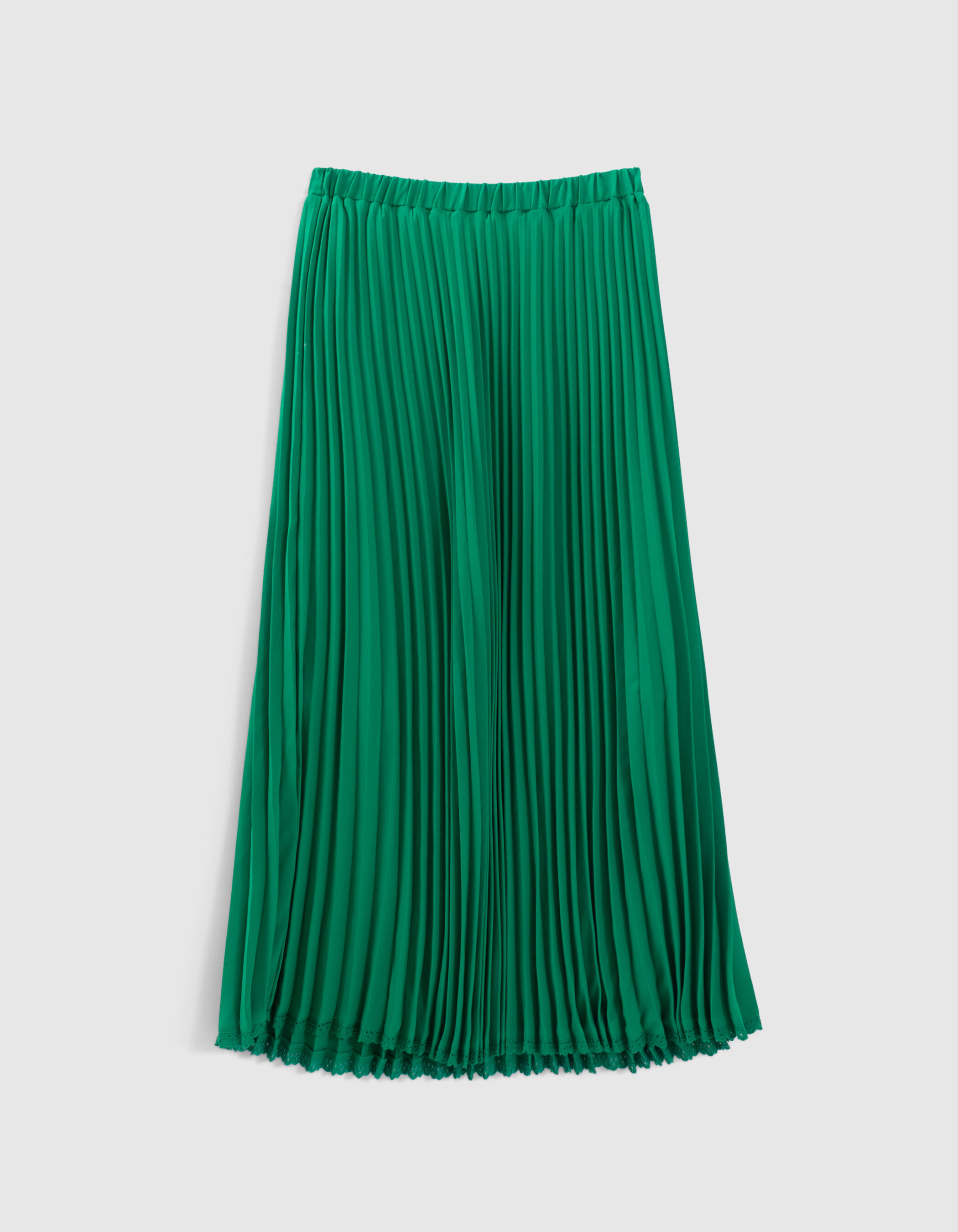 Jupe longue vert prairie plissee I.Code