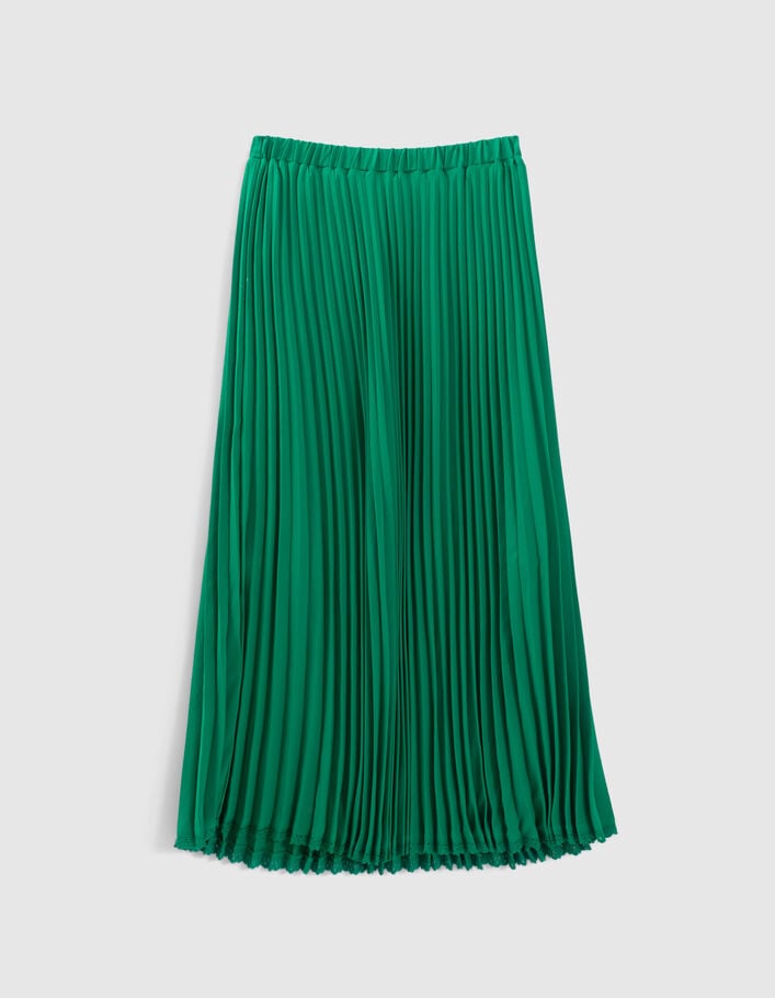 Falda larga verde pradera plisada I.Code - I.CODE