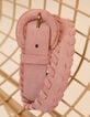 I.Code pink velour leather belt with braided edges-3 I.Code pink velour leather belt with braided edges-3