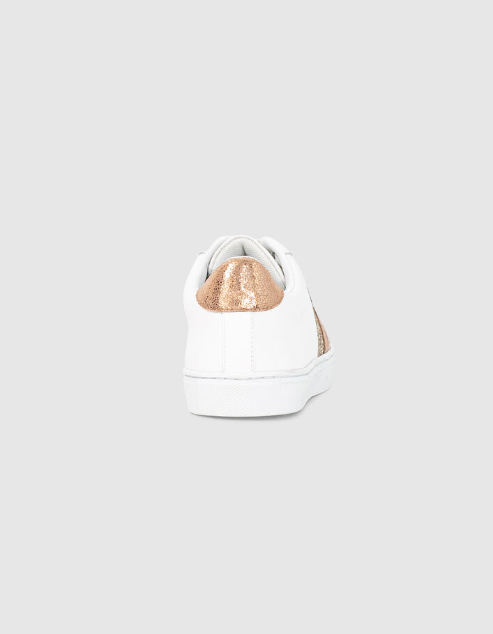 Witte leren sneakers gouden details