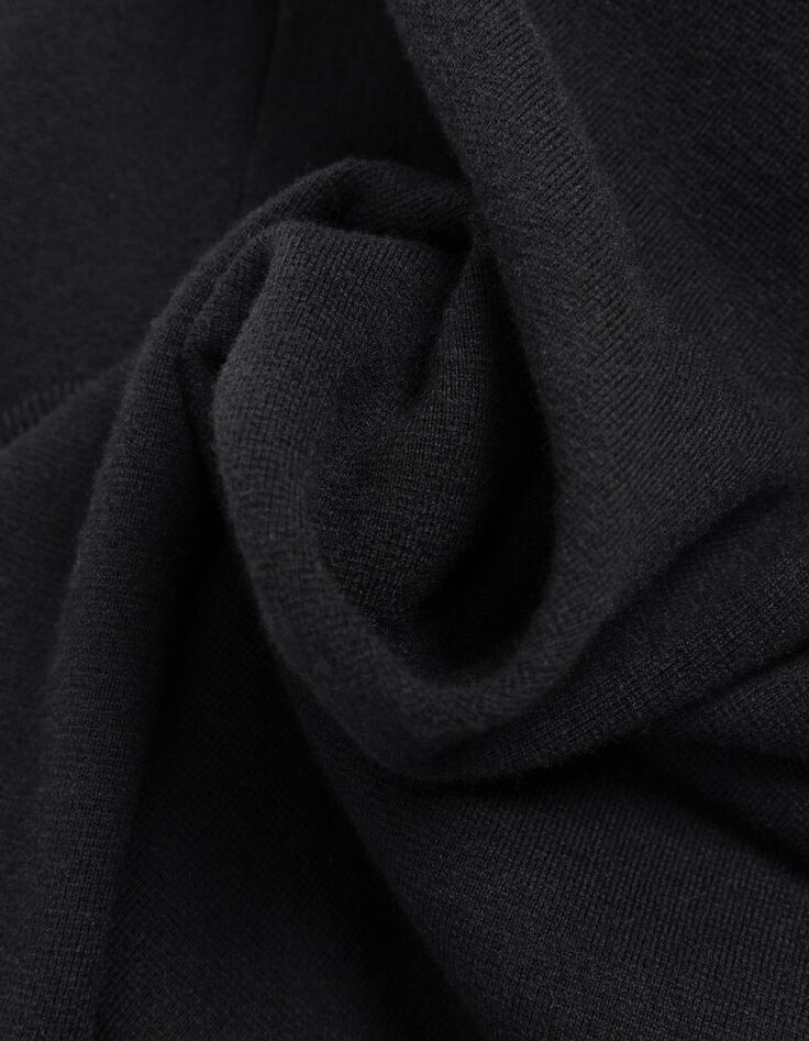 Herren V-Ausschnitt schwarzer Strickpullover ohne &Auml;rmel-4