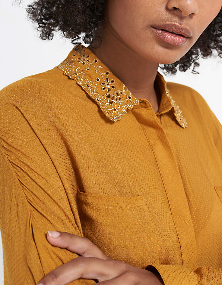 Chemise mélèze jacquard à col brodé I.Code-4