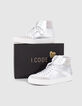 I.Code silver and white high-top trainers-1