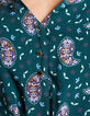 I.Code paisley print midnight green dress-7