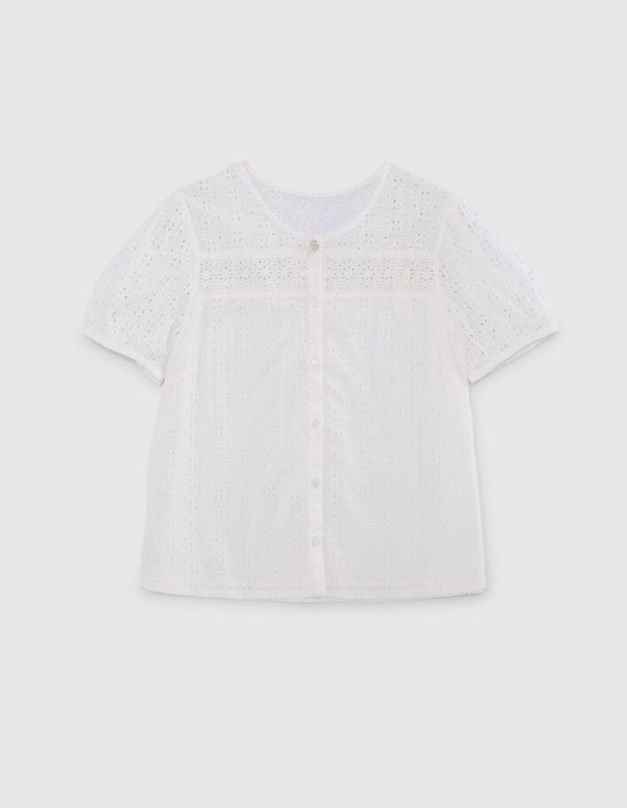 I.Code off-white eyelet embroidery top - I.CODE