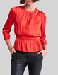 Orangefarbene Damen-Bluse aus recyceltem Material-1