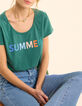 T-shirt manches courtes vert message color&eacute; I.Code-1