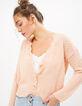 I.Code peach openwork knit cardigan-2