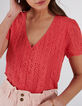 Top rosa botones bordado inglés I.Code-1