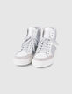 I.Code silver and white high-top trainers-2
