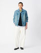 Blaue Jeansjacke mit Plissee-Detail Herren-2