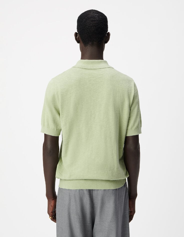 Gr&uuml;nes kurz&auml;rmeliges Poloshirt Herren-4