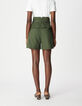 Khaki Shorts mit hoher Taille Damen-4