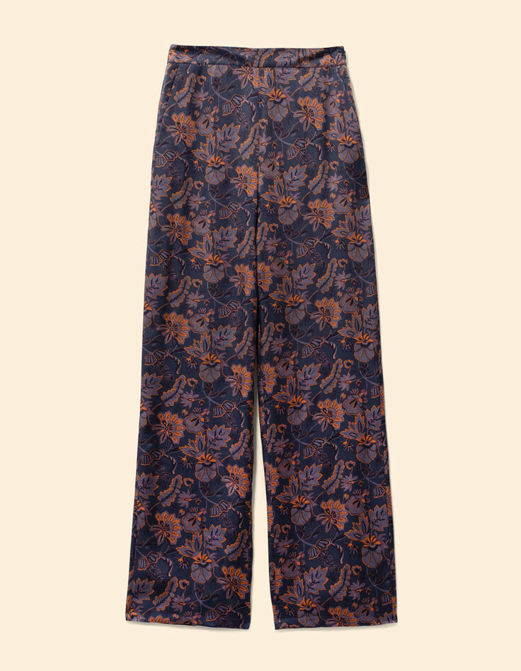 Pantalón ancho violeta estampado pañuelo I.Code-7