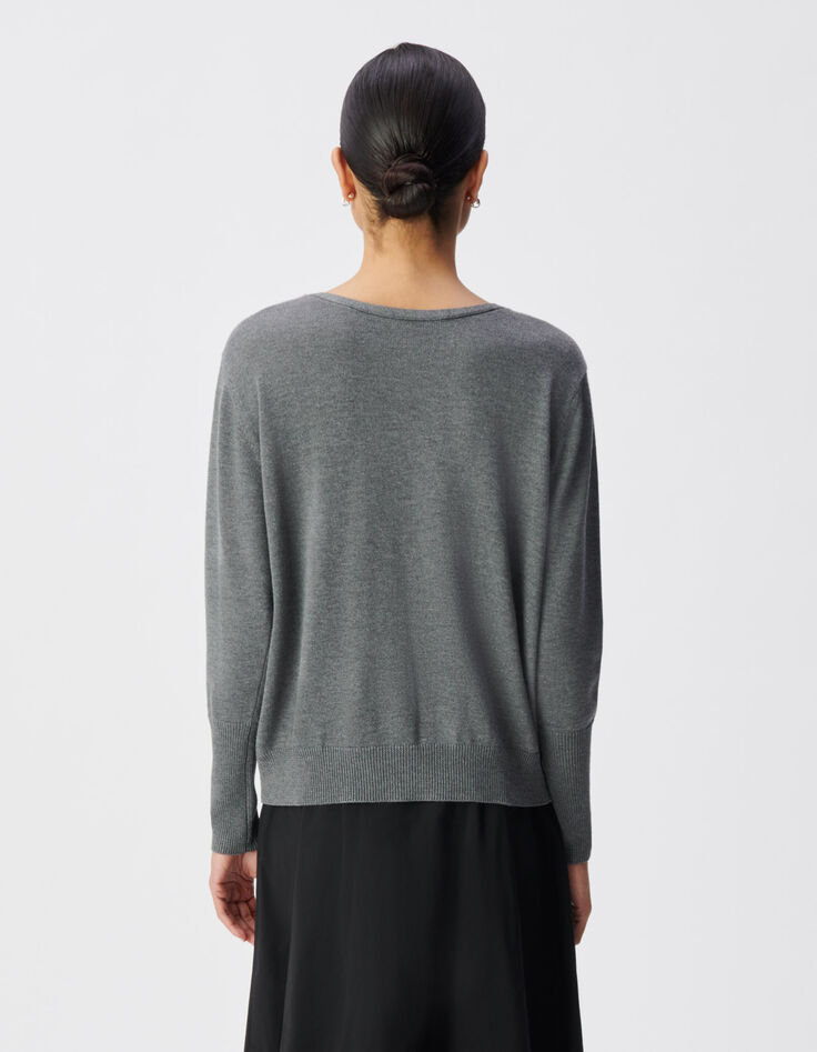C&aacute;rdigan gris punto reversible mujer-3