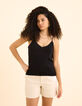 Top fines bretelles noir tricot pailleté I.Code-4